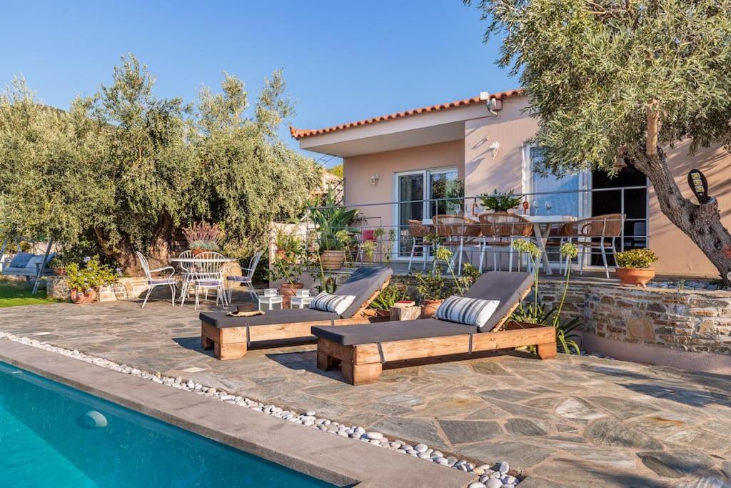 Skopelos Blue Heaven Pool Villa In Olive Grove Kültér fotó