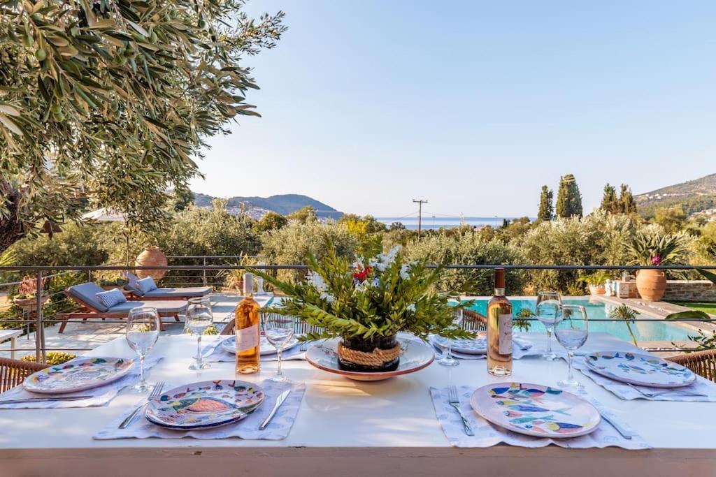 Skopelos Blue Heaven Pool Villa In Olive Grove Kültér fotó